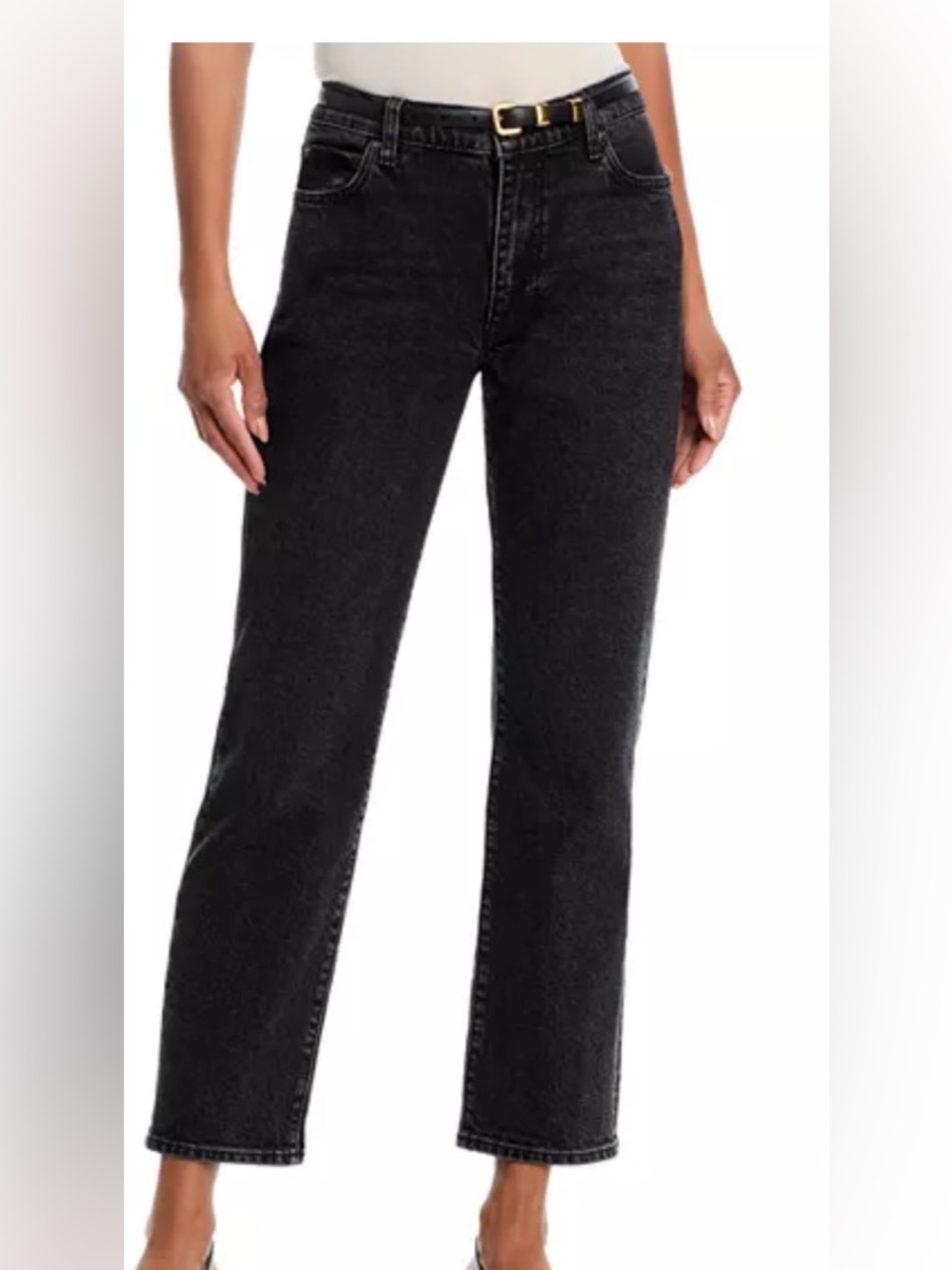 Ganni Black Straight-Leg Jeans